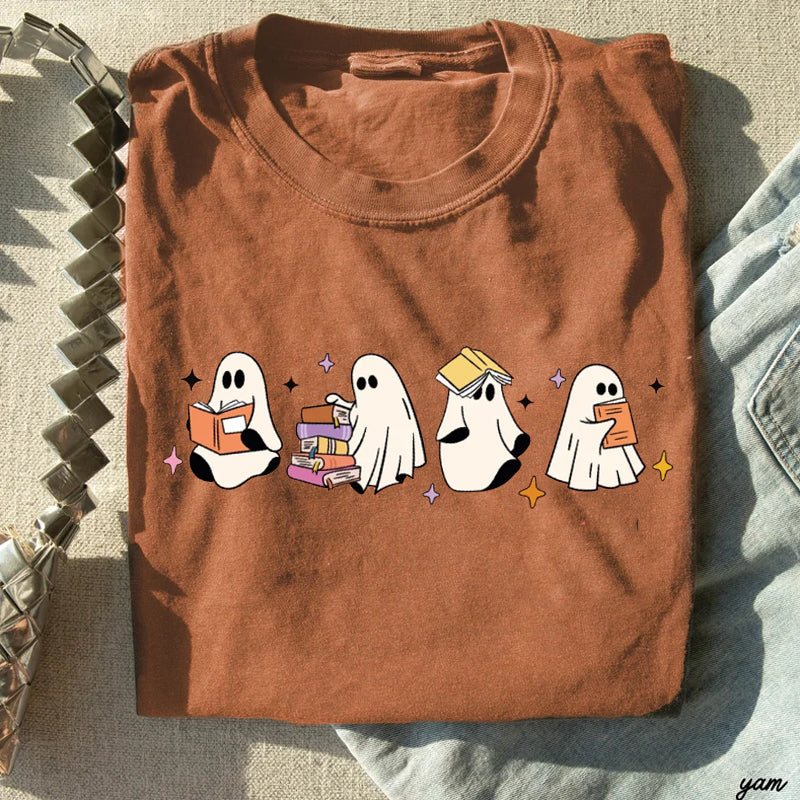 Ghosts Reading Books T-Shirt