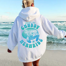 Protect The Chubby Mermaid  Manatee Gift Ocean Animal Hoodie