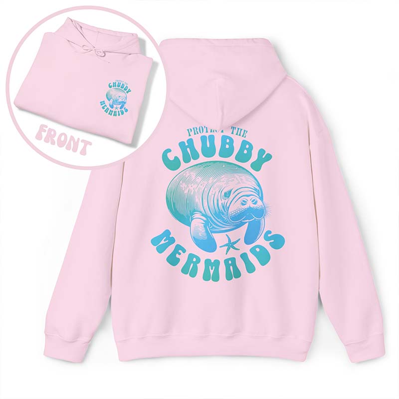 Protect The Chubby Mermaid  Manatee Gift Ocean Animal Hoodie