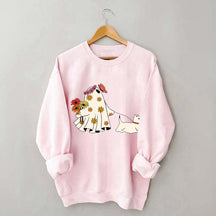 Cute Ghost Walking Dog Sweatshirt