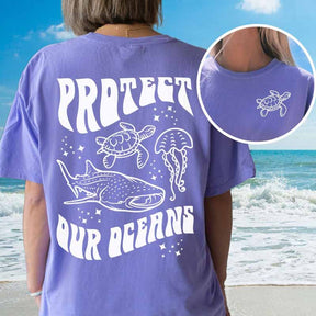 Protect Our Oceans Animal Shirt Coconut Girl T-Shirt