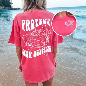 Protect Our Oceans Animal Shirt Coconut Girl T-Shirt