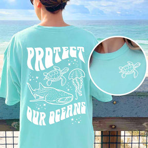 Protect Our Oceans Animal Shirt Coconut Girl T-Shirt