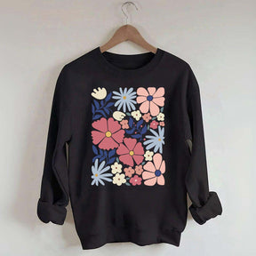 Retro Abstract Daisy Flower Sweatshirt