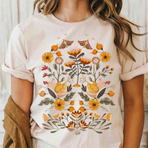 Folklore Flower Bird Moth T-Shirt