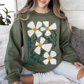 Boho Art Nouveau Flowers Sweatshirt