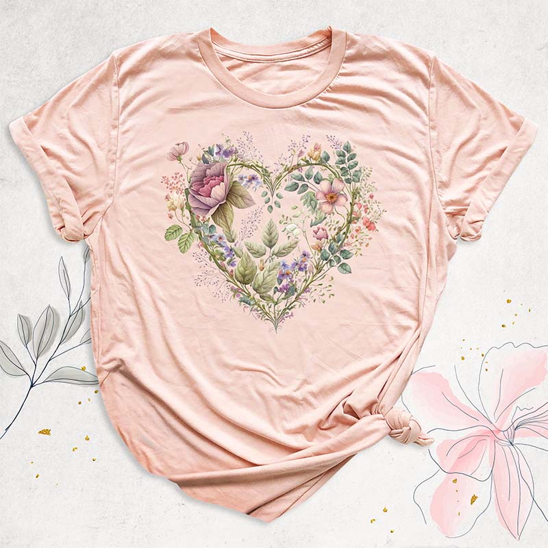 Floral Heart Lover Wildflower T-Shirt