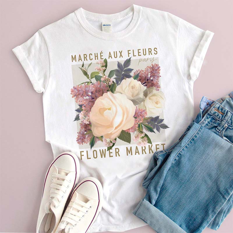 Marché Aux Fleurs Flower Market T-Shirt