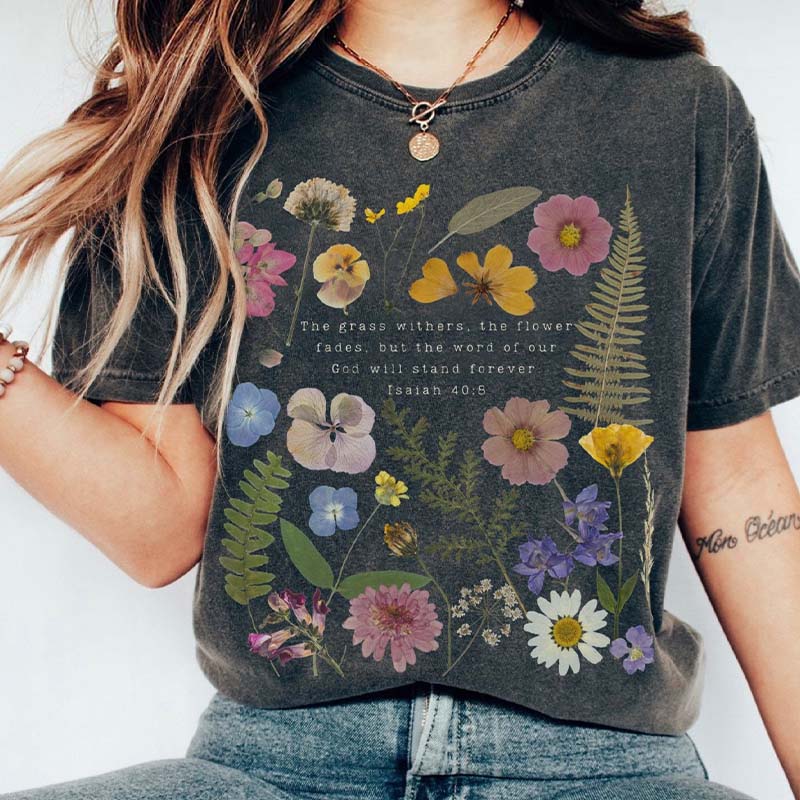 Wildflower Graphic Faith Based Botanical T-Shirt