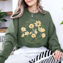 Yellow Wildflower Trendy Floral Sweatshirt