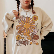 Bohemian Retro Sun Moon Stars Sweatshirt