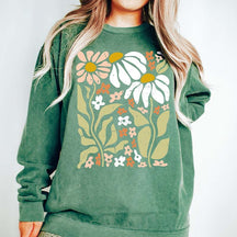 Boho Wildflowers Lover Botanical Sweatshirt