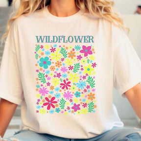 Bright Pastel Flowers Boho T-Shirt