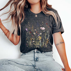 Wild Flowers Pastel Floral Nature T-Shirt