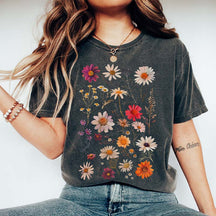 White Daisy Botanical Wildflower T-Shirt