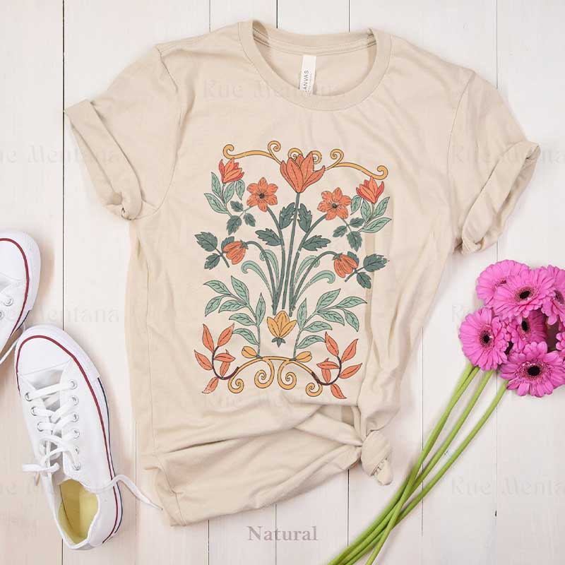 Boho Floral  Art Nouveau Nature T-Shirt