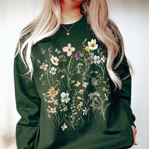 Vintage Pressed Fairycore Flowers Sweatshirt