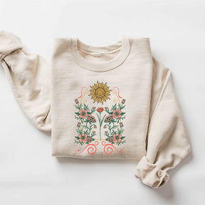 Mystic Floral Celestial Sun Sweatshirt