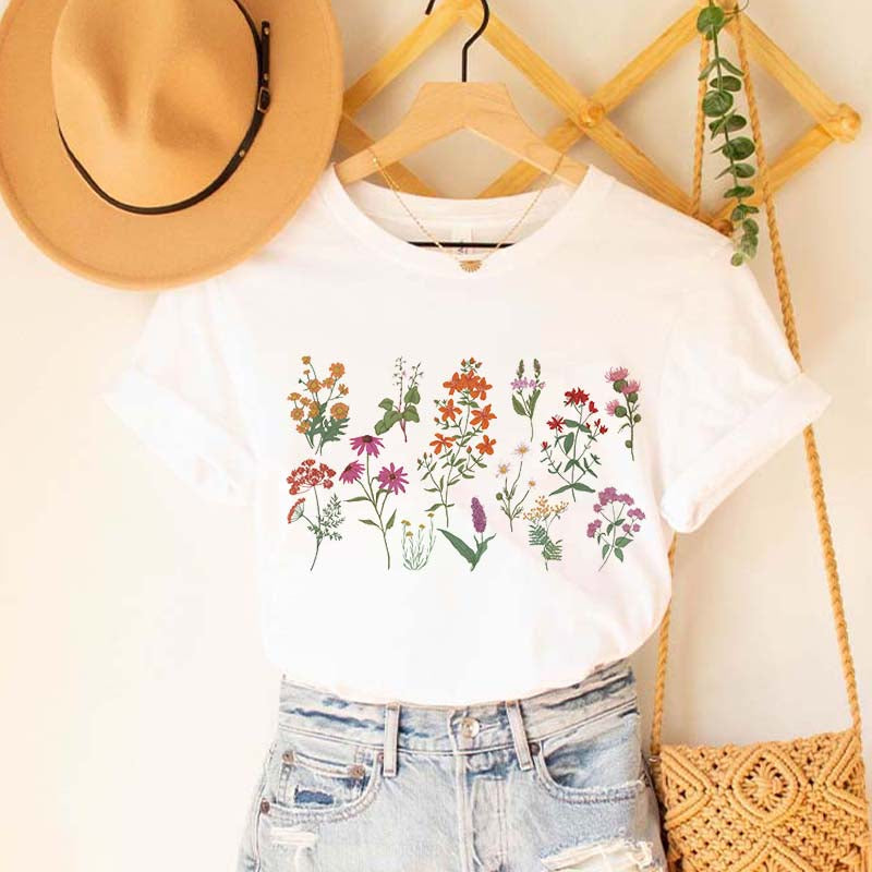 Sapphic Wildflower Summer Floral T-Shirt