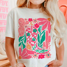 Boho Cowgirl Boot And Flowers T-Shirt