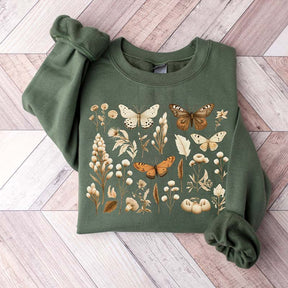 Moth Insect Fall Wildflowers Sweatshirt