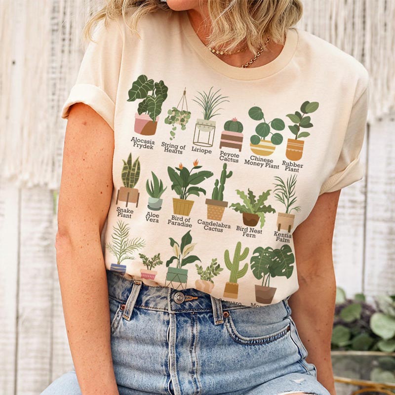 House Plant Boho Crazy Lady Plantaholic T-Shirt