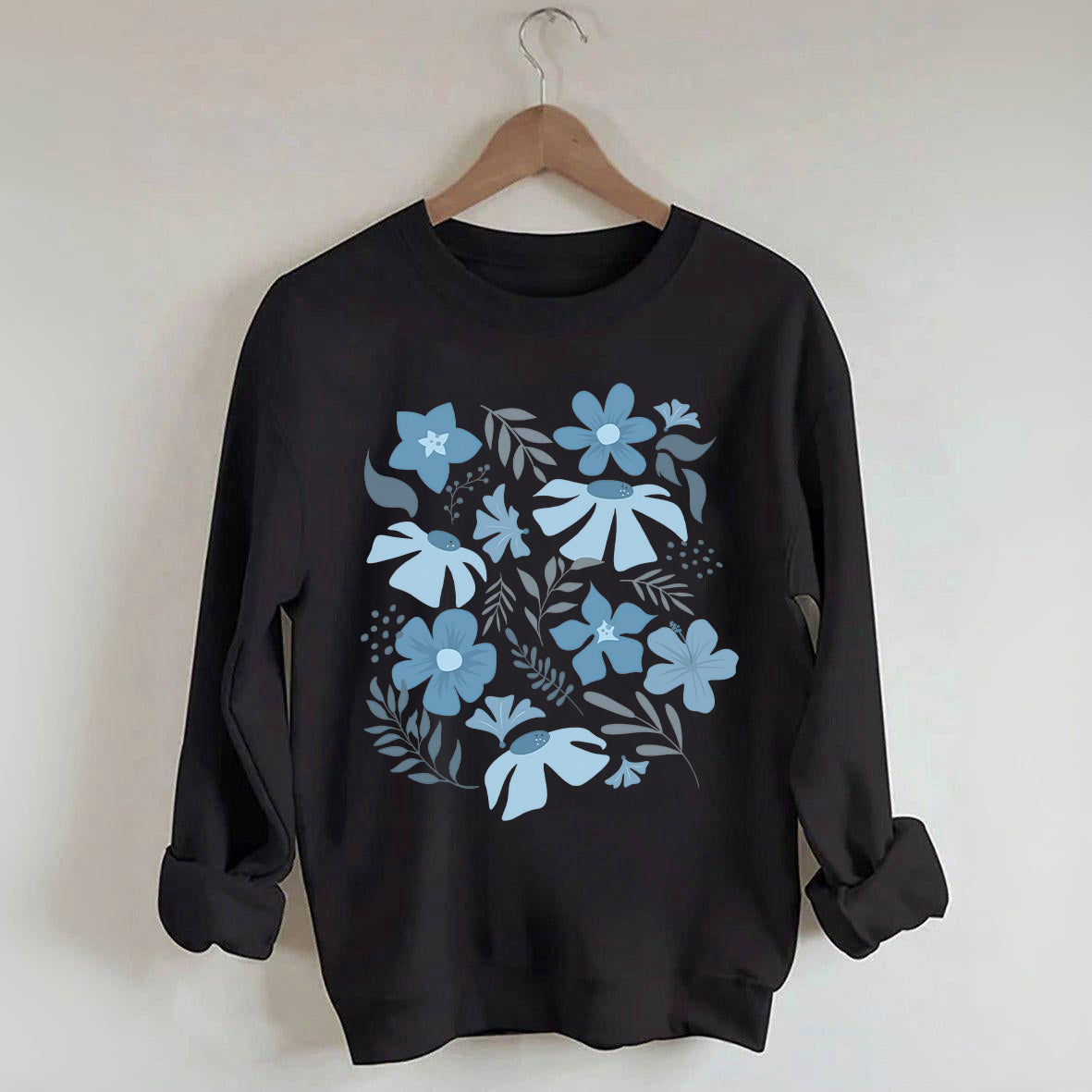 Blue Flower Market Botanical Sweatshirt