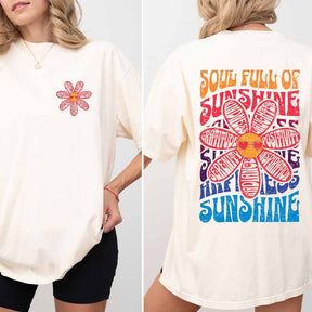 Soul Full Of Sunshine Flowers Mental Health T-Shirt