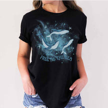 Watercolor Ocean Animals Whales Graphic T-shirt