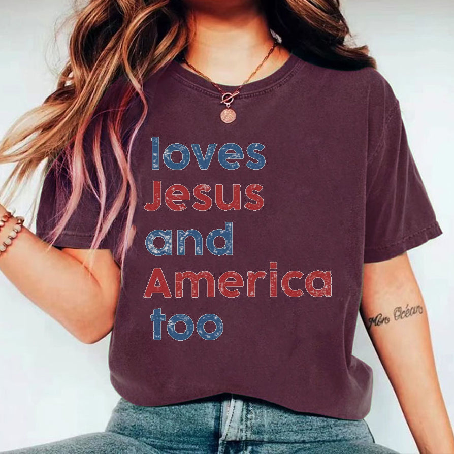 Loves Jesus And America Too T-Shirt