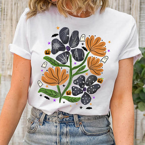 Retro Halloween Flowers T-Shirt