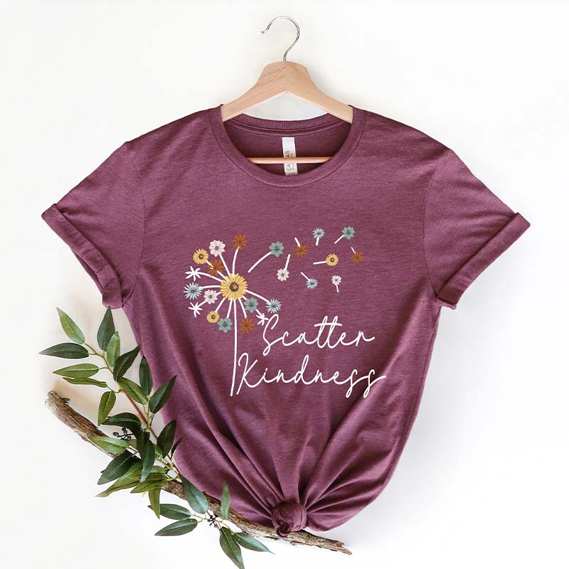Scatter Kindness Positive Vibes Dandelion T-Shirt