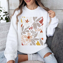 Boho White Flower Minimalist Sweatshirt