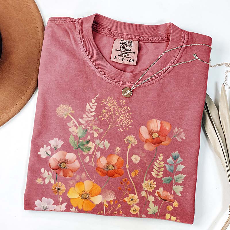 Aesthetic Colorful Wild Flower T-Shirt
