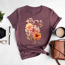 Pastel Floral Nature Watercolor T-Shirt