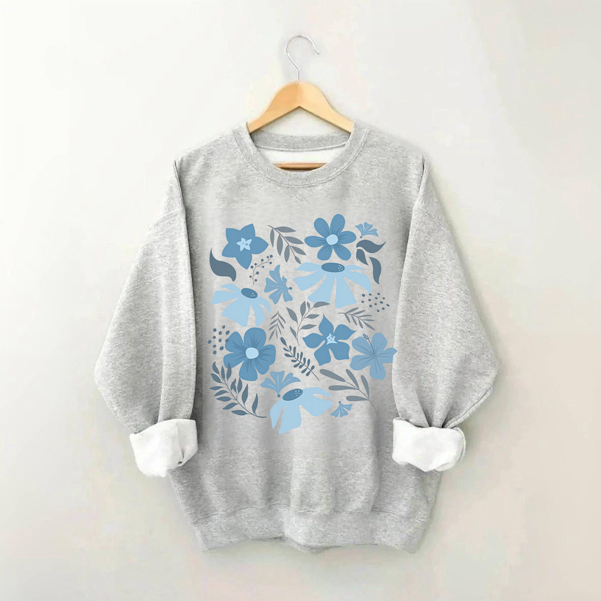 Blue Flower Market Botanical Sweatshirt