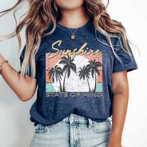 Retro Sunshine State Of Mind Beach T-Shirt