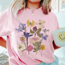 Dried Flower Botanical Floral Printed T-Shirt