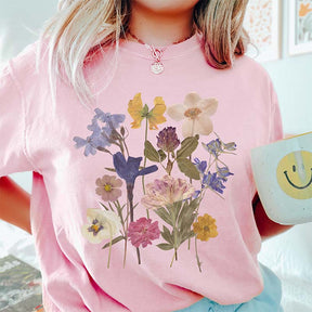 Dried Flower Botanical Floral Printed T-Shirt