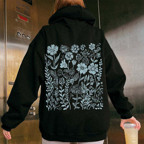 Blue Wildflower Granola Girl Hoodie