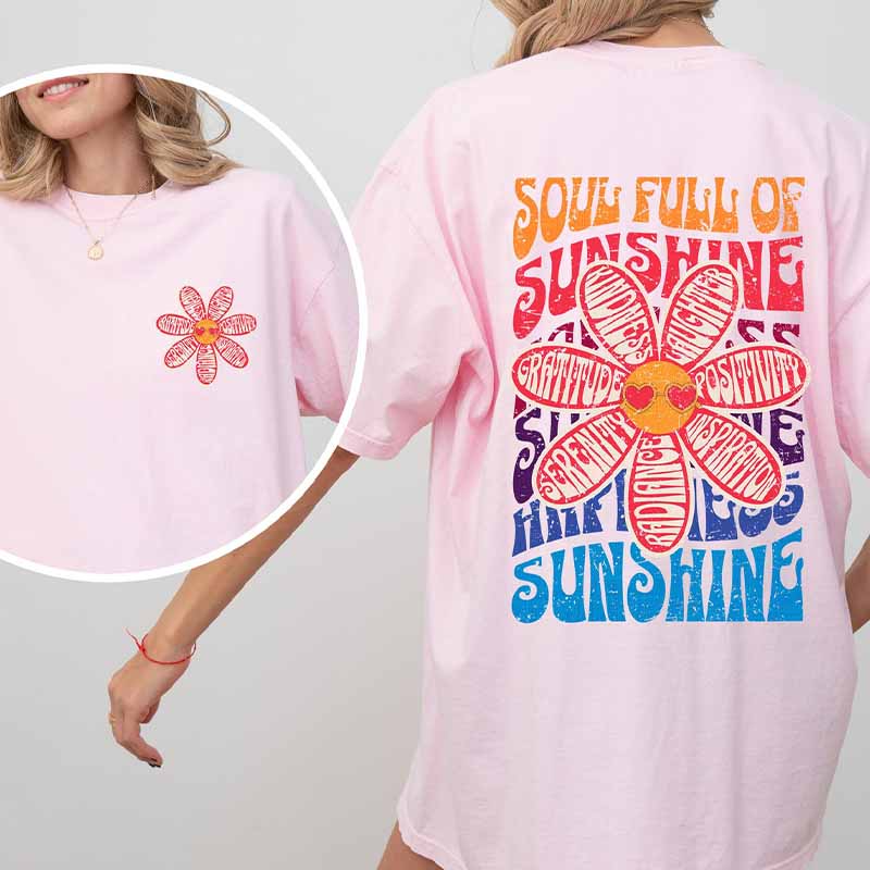 Soul Full Of Sunshine Flowers Mental Health T-Shirt