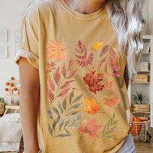 Autumn Leaves Minimalist Nature T-Shirt