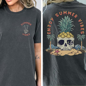 Beach Skeleton Pineapple Summer Vibes T-Shirt