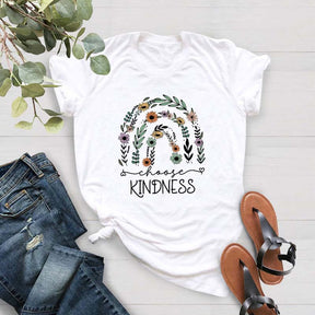 Choose Kindness Floral Rainbow T-Shirt