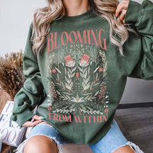 Blooming From Within Retro Floral Sweatshirt