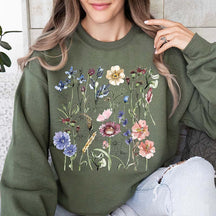 Boho Wildflowers Women Floral Sweatshirt