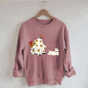 Cute Ghost Walking Dog Sweatshirt