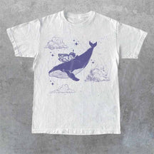 Whale With Butterfly Wings Vintage T -Shirt