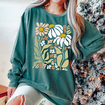 Boho Wildflowers Lover Botanical Sweatshirt