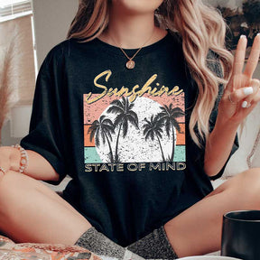 Retro Sunshine State Of Mind Beach T-Shirt